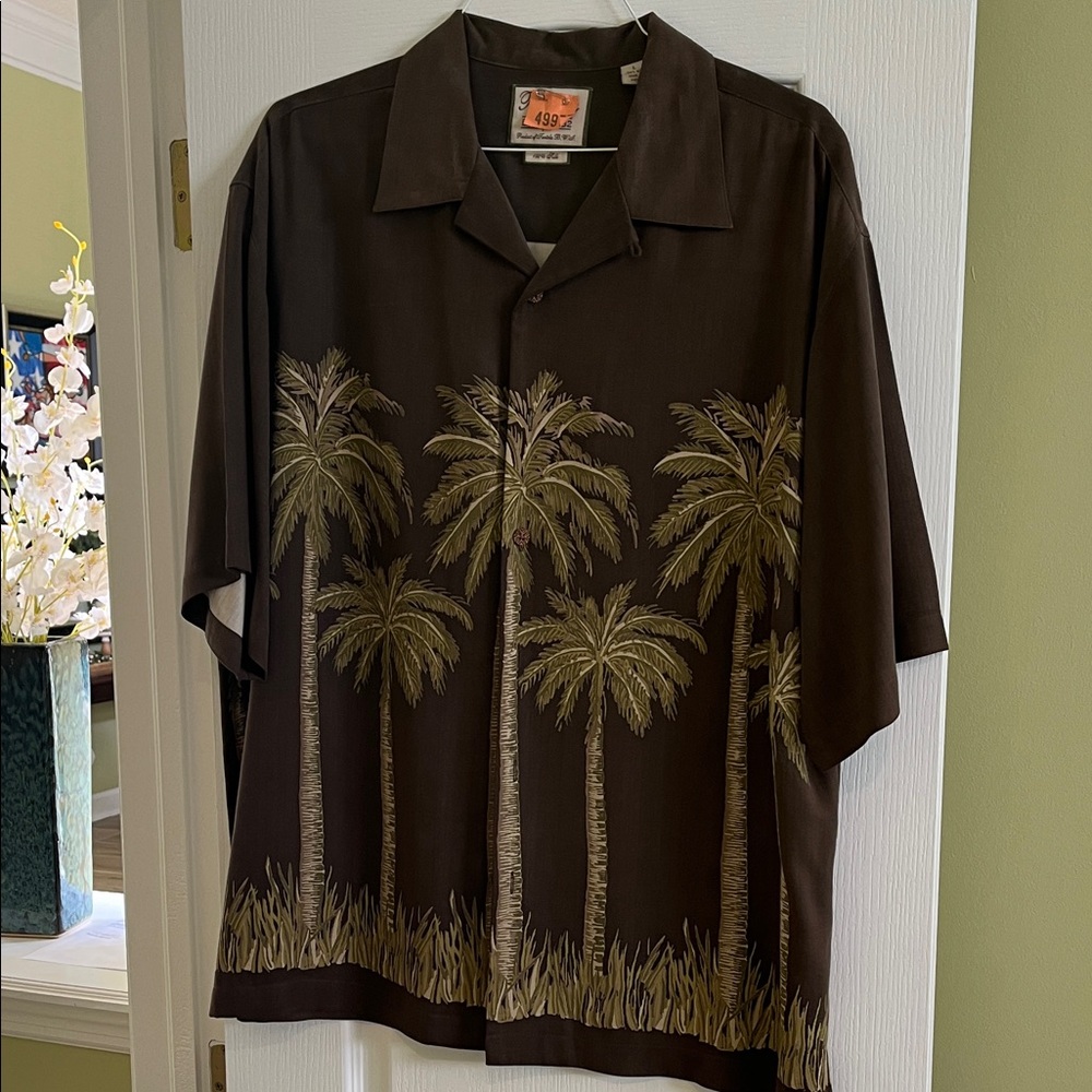 Tommy Bahama Dark Brown Palm Tree Shirt